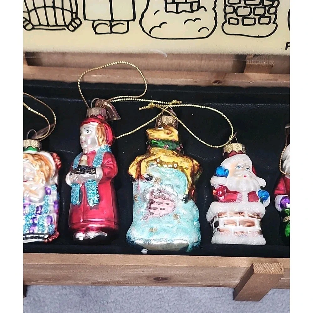 Thomas Pacconi 2004 The‎ Night Before Christmas Blown Glass Ornament Set of 6